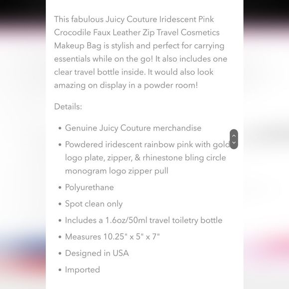 Juicy Couture JC Logo Vinyl Cosmetic Pouch - Picture 9 of 9